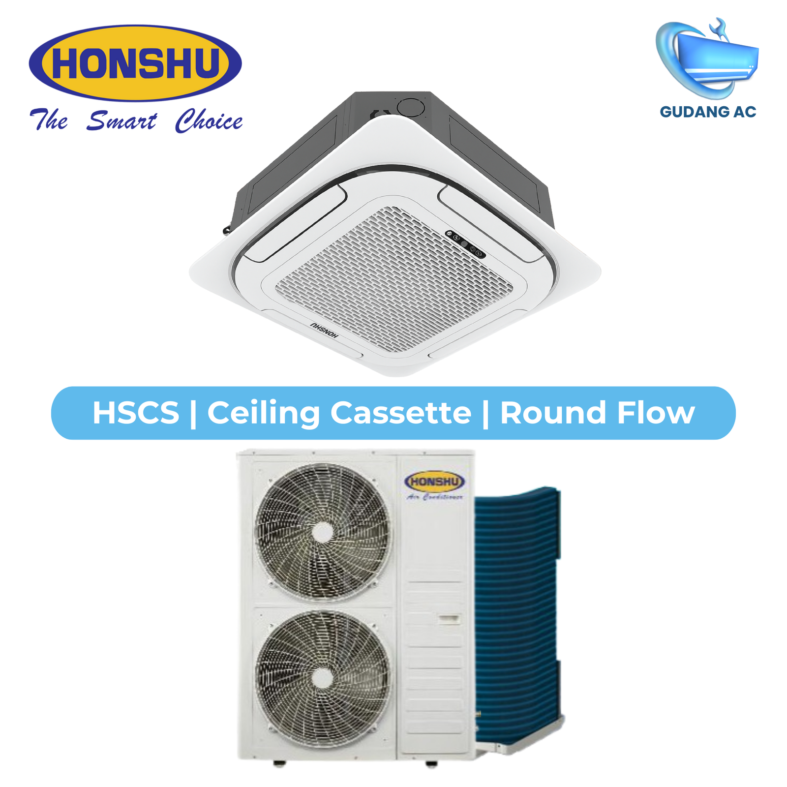 AC Honshu 5 PK Cassette HSCS48-8W 360 Round Flow