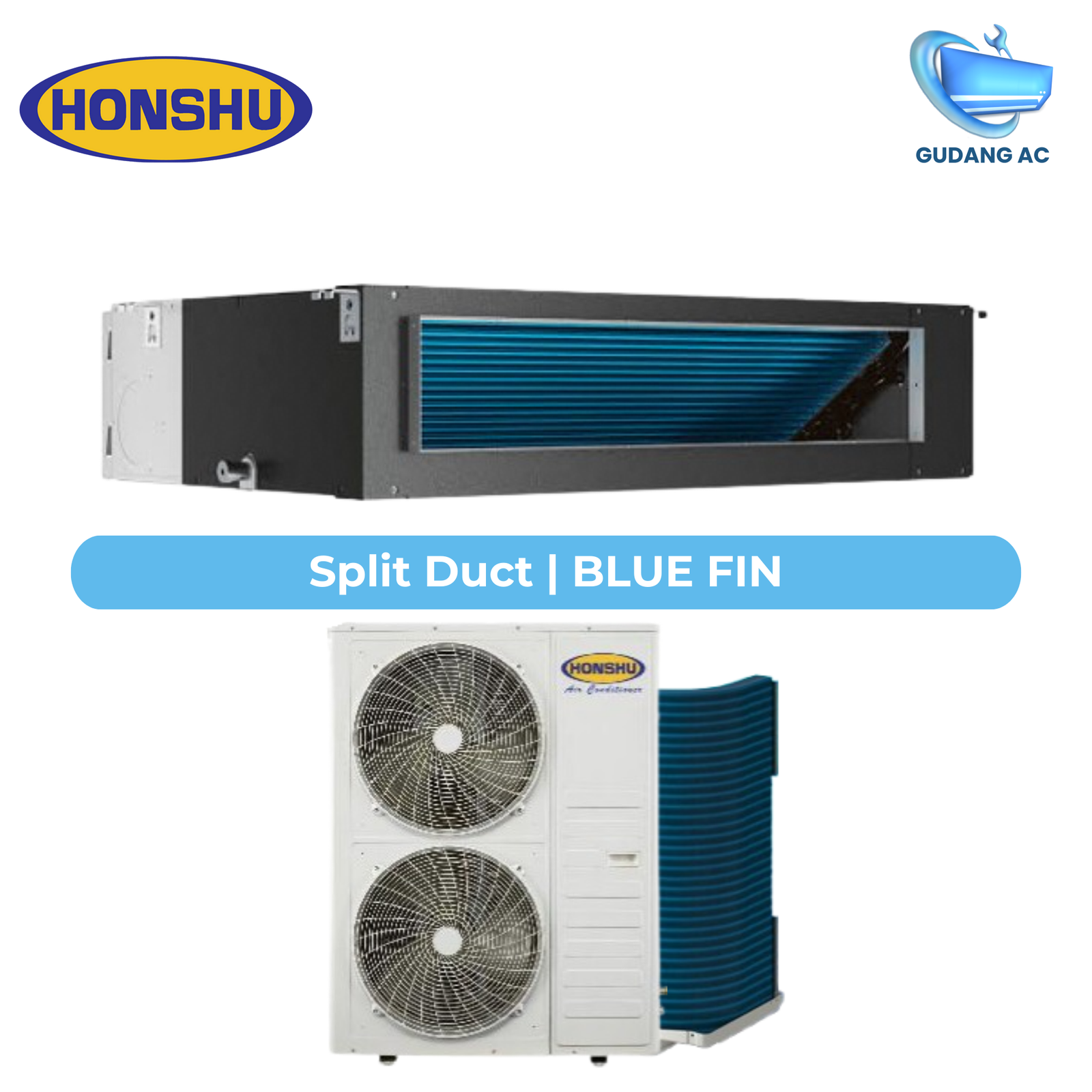 AC Honshu Split Duct 5 PK HSDT452 3Phase